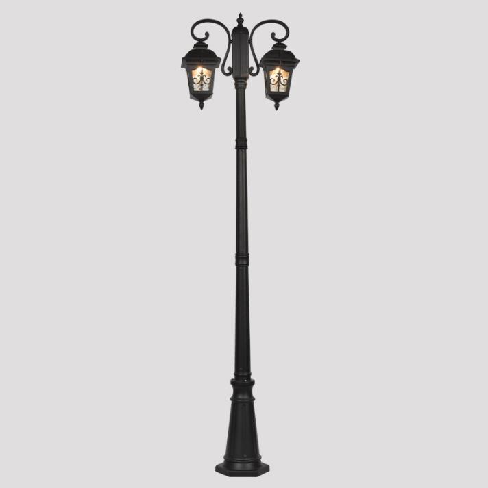 Double Arm Die-Cast Aluminum Outdoor Garden Street Lamps vai Garden Lamp Poles