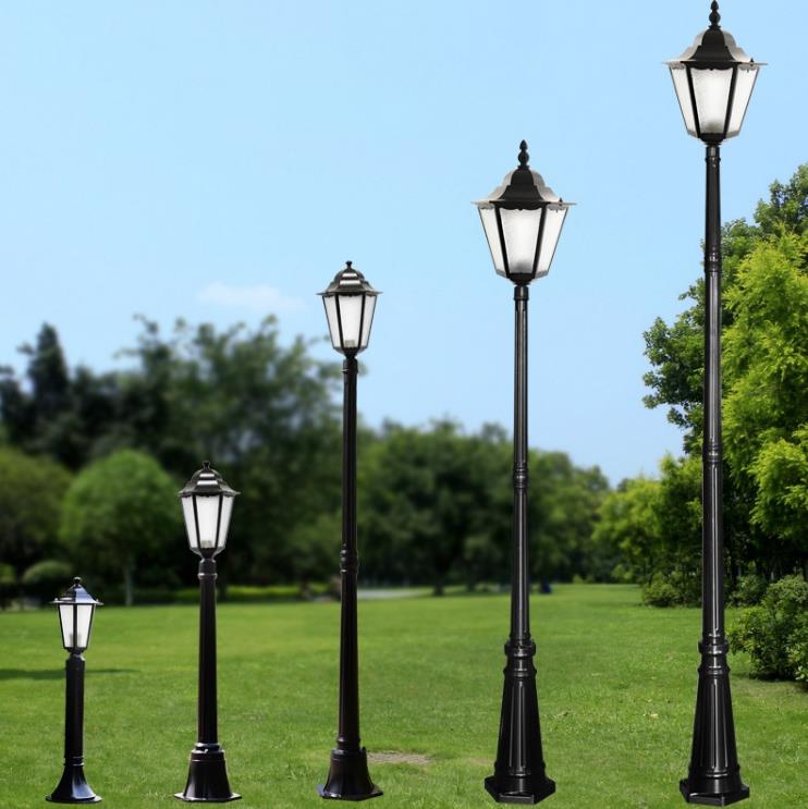 Alumīnija Material Single Lamp Post Street Garden Post Lamp Lantern